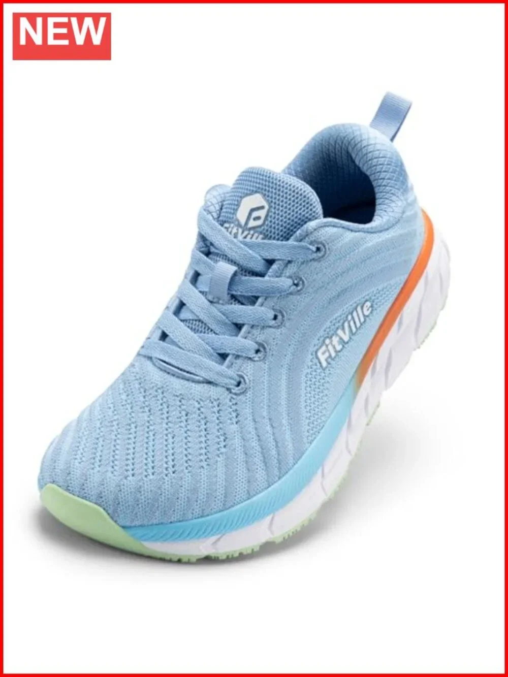 Wide Toe Box Walking Shoes Non Slip Lightweight Cushioned Supportive Lace-Up
